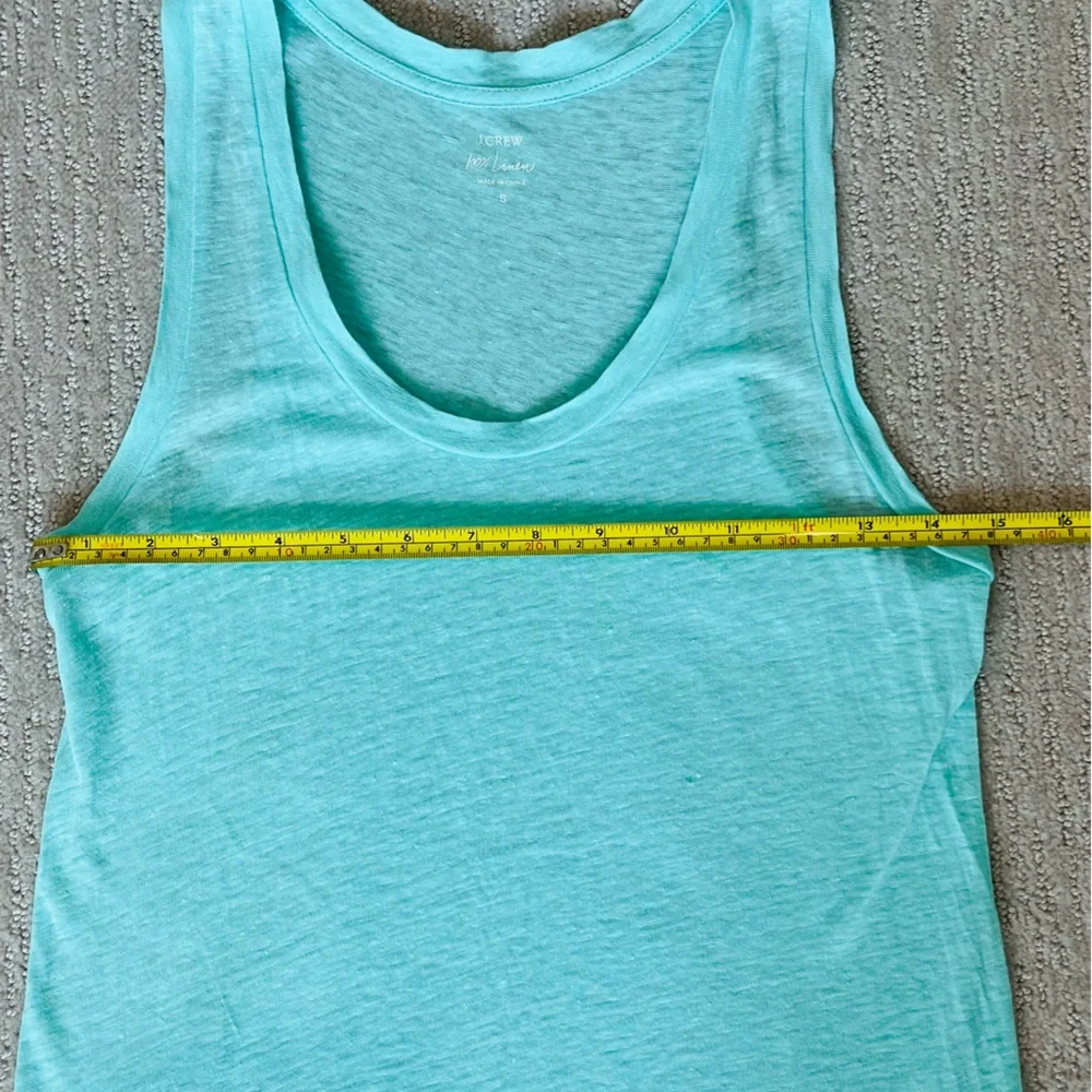 J. Crew Linen Tank Seafoam Blue